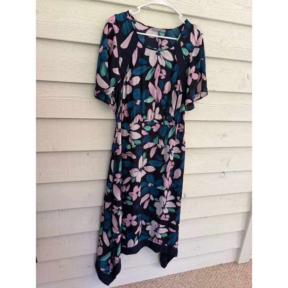 Octavia Floral Midi Dress Low Back Cutout Boho Flutter Sleeve XL - Picture 3 of 8